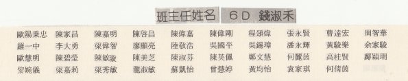 1985 6D班畢業生名單